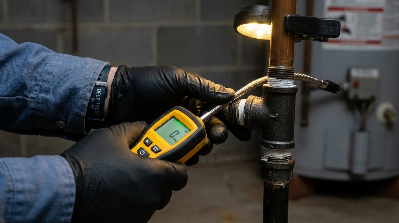 Gas leak detection with electronic sniffer by Johns Plumbing LLC in Cave Creek