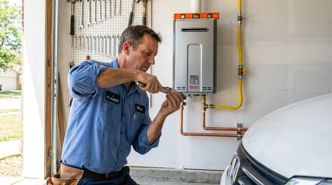 Tankless water heater installation by a Johns Plumbing LLC plumber in Cave Creek